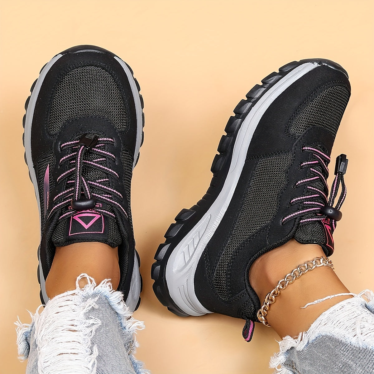 Thick Sole Sneakers Lightweight Mesh Running Shoes