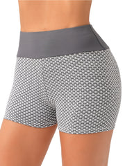 High Waist Honeycomb Yoga Shorts Quick Drying Butt Lifting Slimming Gym