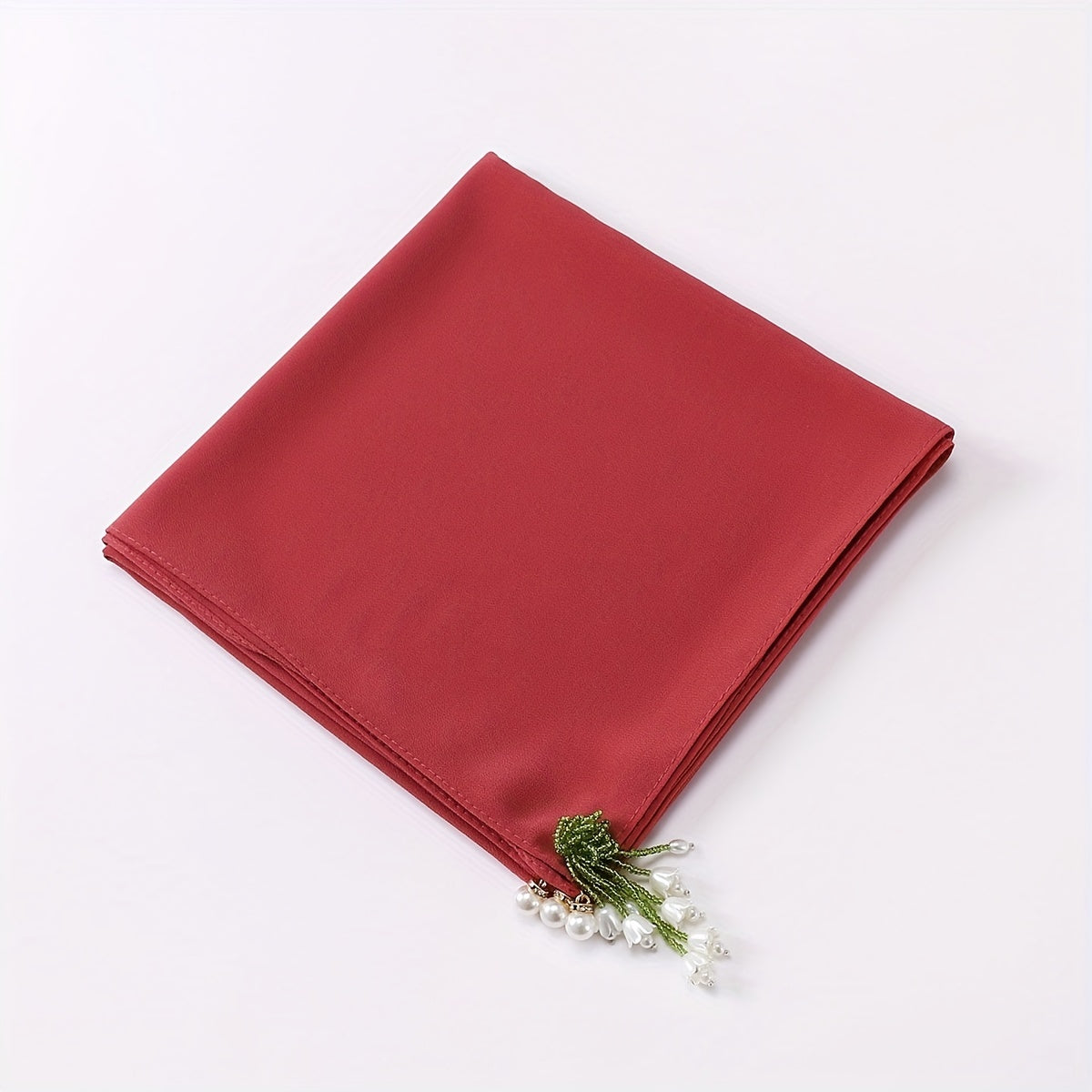 Tulip Tassel Decor Square Scarf for Women