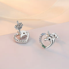 925 Silver Unicorn Pendant Earrings with Colorful Zircon