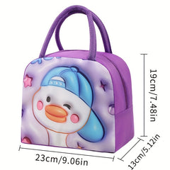 2pcs 3D Animal Print Bento Bag Insulation Lunch Bag