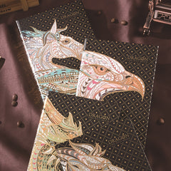 Vintage Embossed Dragon Faux Leather Journal 256 Pages Golden Foil Illustrations