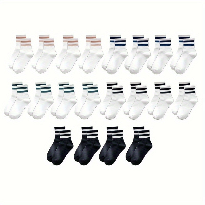 Striped Crew Sports Socks Women's Stockings
