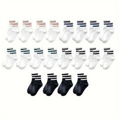 Striped Crew Sports Socks Women's Stockings