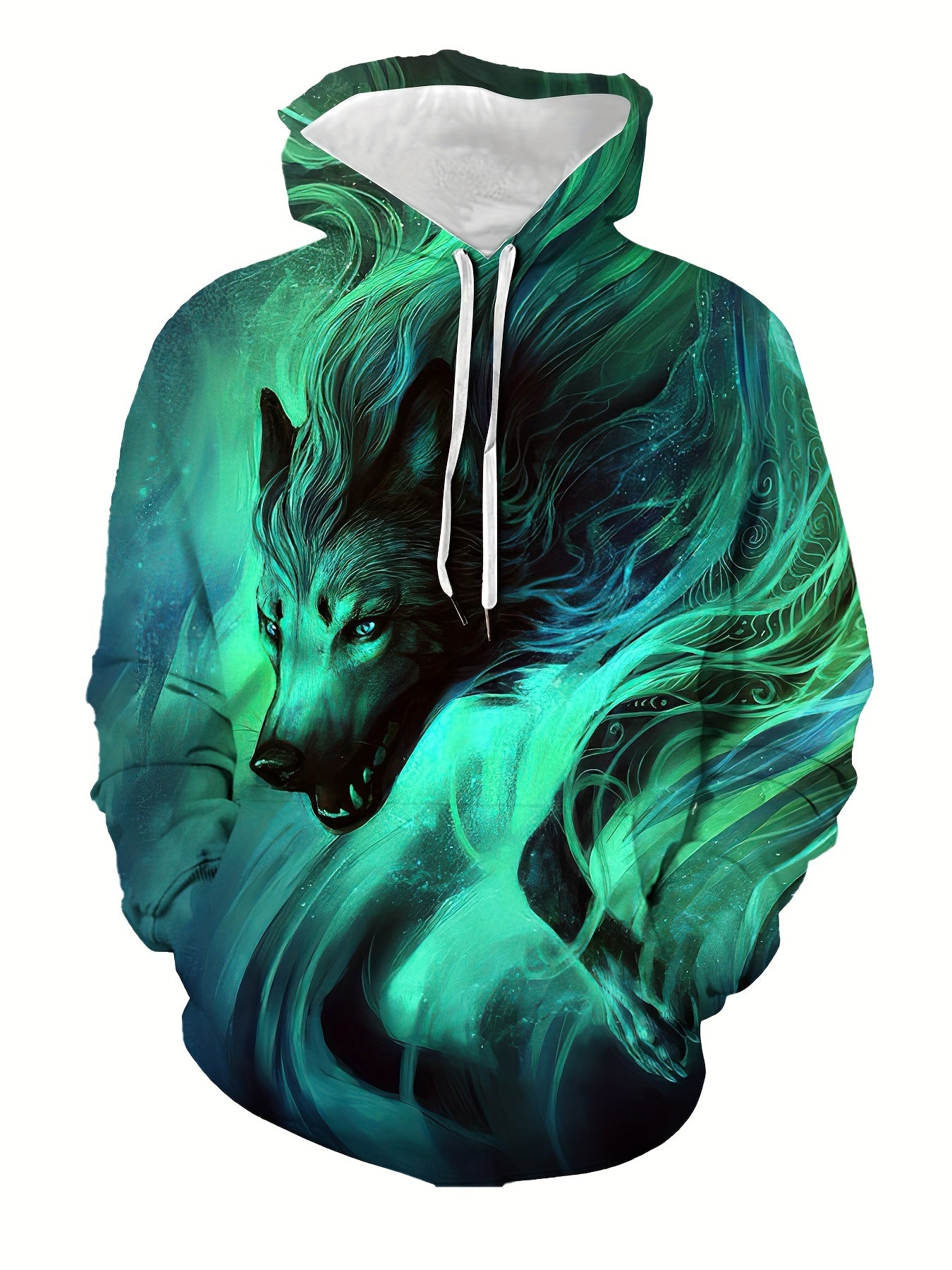 Wolf 3D Print Hoodie Men's Pullover Hooded Sweatshirt