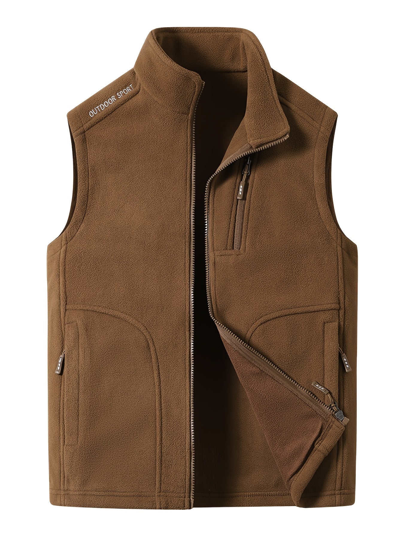 Men's High Collar Fleece Vest - Stay Warm and Stylish