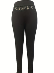 Lace Stitching Slim Leggings Sports Casual Leggings Women's Clothing