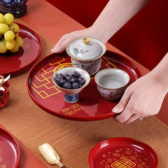 Chinese Style Fruit Plate Storage Box Room Decor