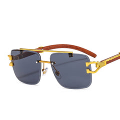Men's Rimless Beamer Hip Hop Square Sunglasses