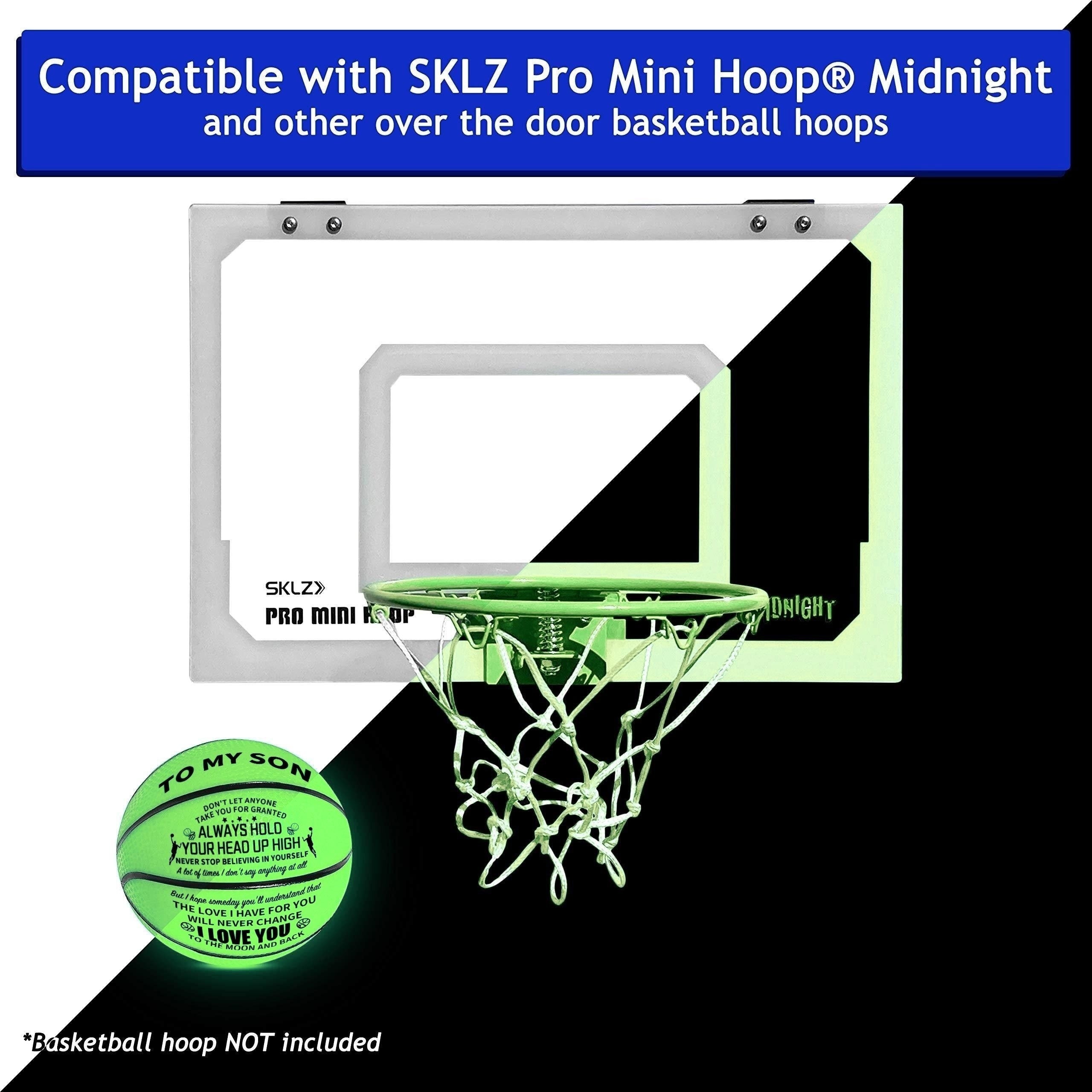 Glow Mini Basketball Green w/ Pump for Outdoor Sports