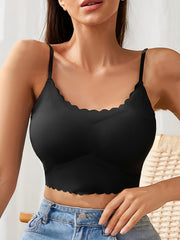 Scallop Trim Wireless Bra Full Coverage Lingerie