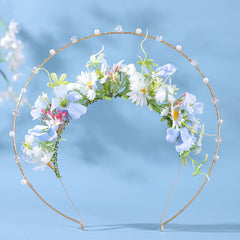 Elegant Floral Bridal Headband with Pearls & Crystals
