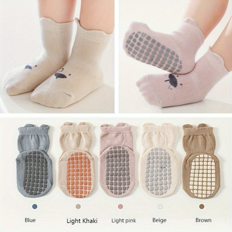 2pairs Baby Girls Kids Floor Socks Comfy Non slip Bottom Trampoline Socks