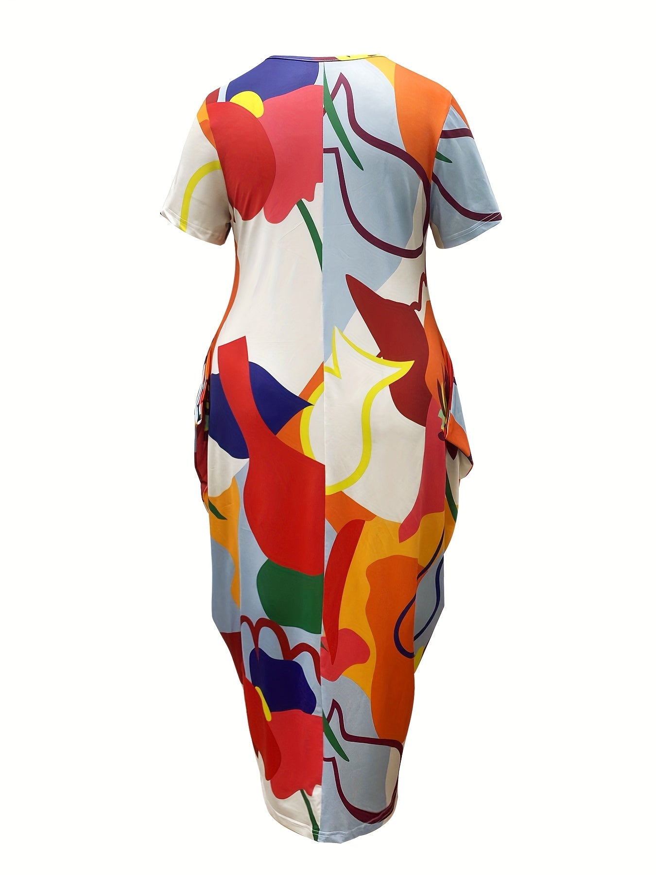 Casual Dress Women's Plus Print Short Sleeve Maxi Dress