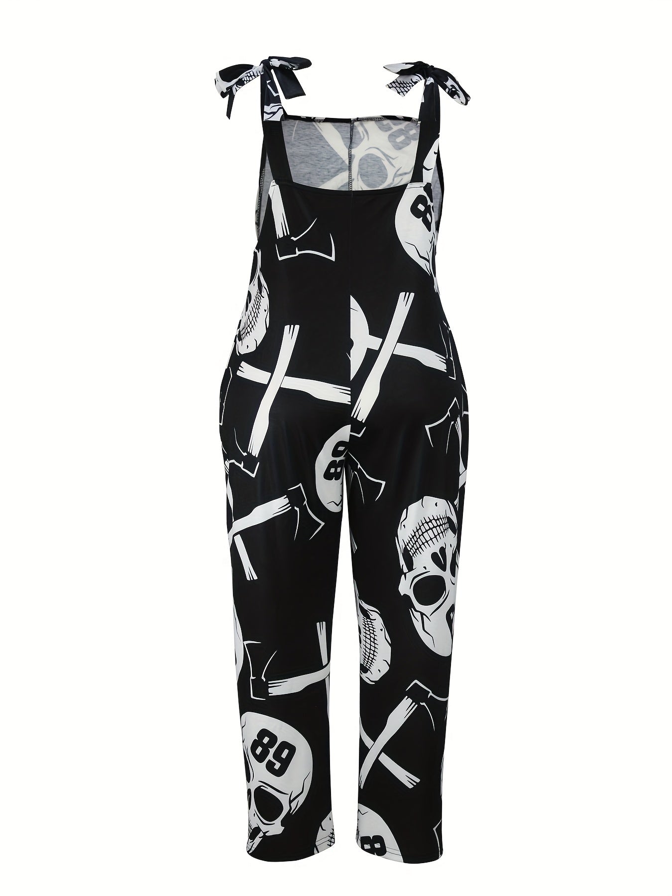 Plus Size Goth Jumpsuit Women's Skull Loose Fit Tank