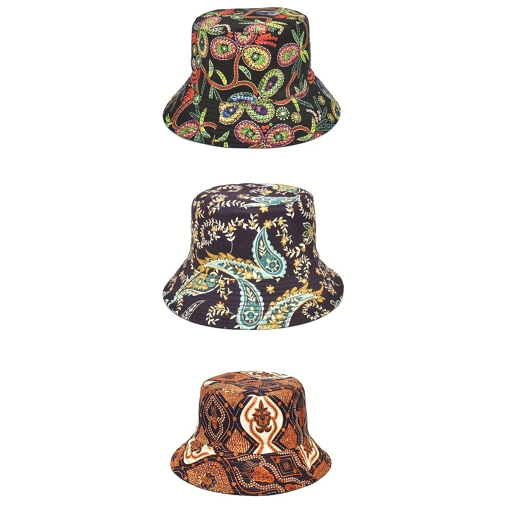 Boho Paisley Bucket Hat Vintage Fisherman Cap Lightweight Basin Hats