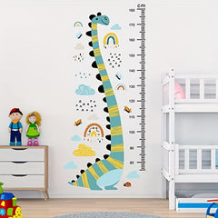 Dino Height Chart Wall Decal - Grow Taller with Fun Cartoon Dinosaur