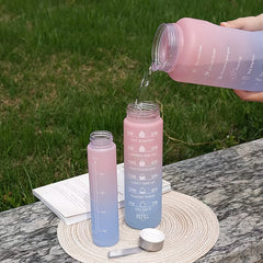 3pc Set Plastic Water Bottles High Temp Resistant Gradient Portable Outdoor