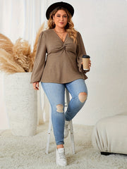 Twist Front Long Sleeve Top