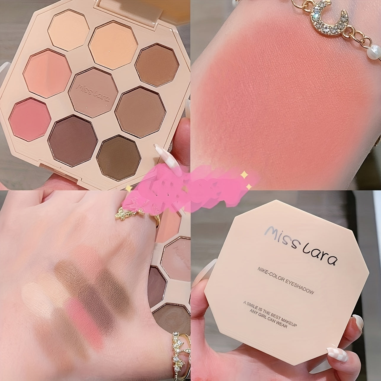 9-Color Eyeshadow Palette Matte Pearly Glitter Earth Tones