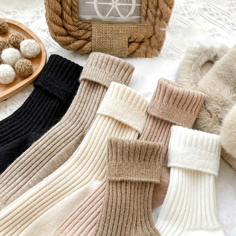 6 Pairs Comfy & Warm Mid Tube Socks Women's Stockings