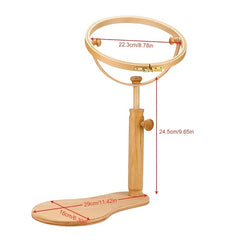 Wood Adjustable Rotated Embroidery Hoop Stand & Hoops