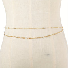 Boho Belly Chain Double Layer Beads Waist Chain