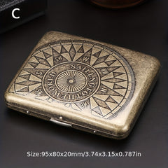 Retro Portable Stainless Steel Double-sided Flip Cover Cigarette Box