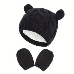 Baby Hat Knitted Hat & Gloves Set for Boys and Girls