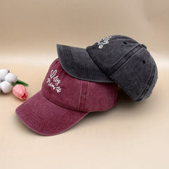 2pcs Dog Mom Couple Baseball Cap Washed Distressed Embroidery Dad Hat