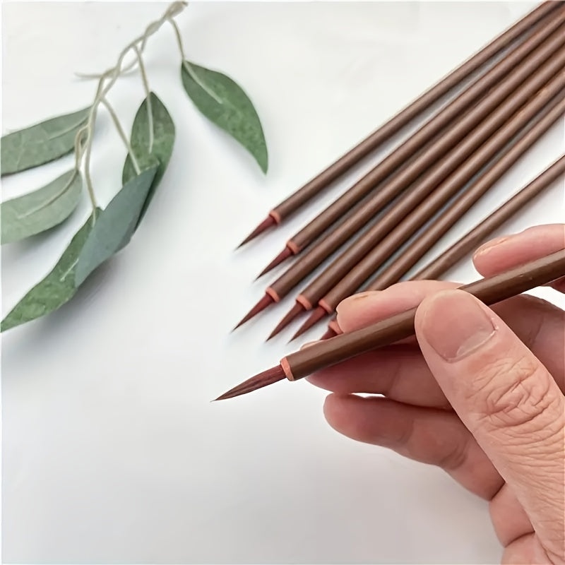 3pcs Detail Paint Brush Fine Pointed Tip Brushes For Acrylic Watercolor