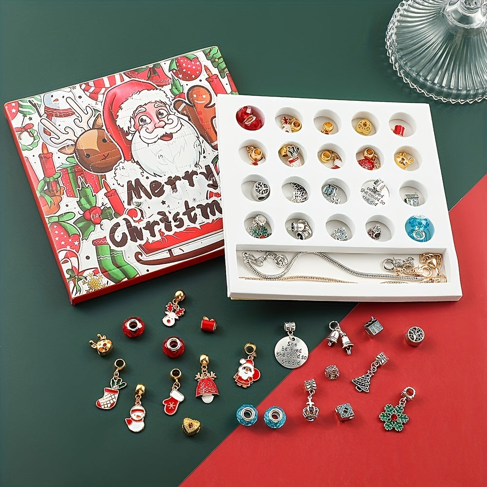 24pcs Dream Charm Bracelets Christmas Advent Calendar Set for Women Children