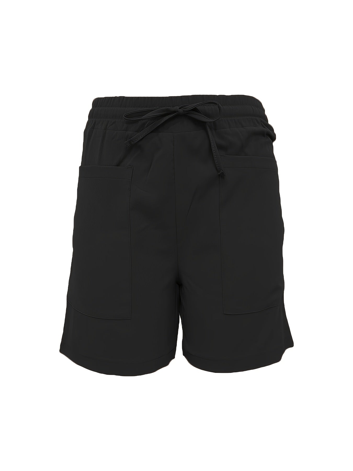 Solid Drawstring Waist Shorts Casual Pocket Shorts for Summer