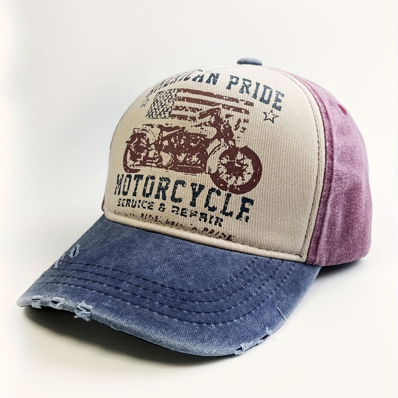 American Pride Motocycle Tricolor Denim Cap