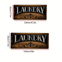 Brown Non Slip Laundry Room Rug Runner - Washable Floor Carpet