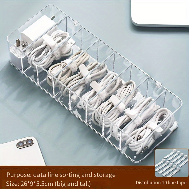 Transparent Cable Storage Box Winder for Mobile Phone Charging