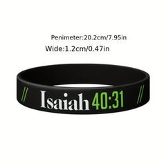 Inspirational Bible Bracelets Stretch Silicone Wristbands for Sports and Faith