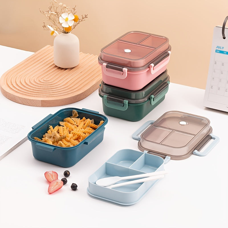 Double Layer Insulated Lunch Box with Spoon - Office Workers Bento Box