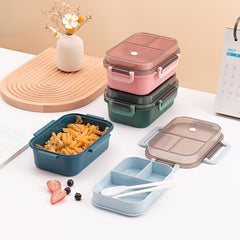 Double Layer Insulated Lunch Box with Spoon - Office Workers Bento Box