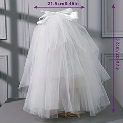 Satin Bowknot Bridal Wedding Veil Short Veil With Comb