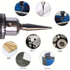 5pcs Titanium Step Drill Bit Set for Woodworking Metal