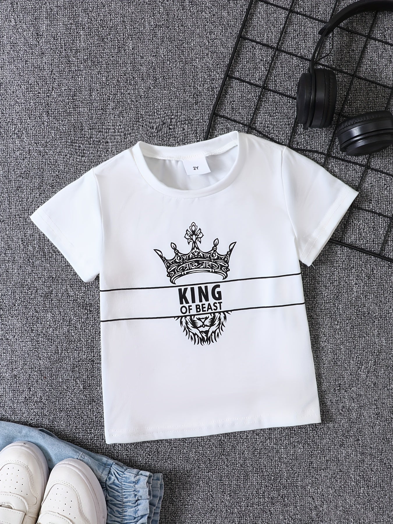 Cute Lion Head Printed Baby T-shirt