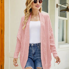Cable Long Sleeve Open Front Cardigan
