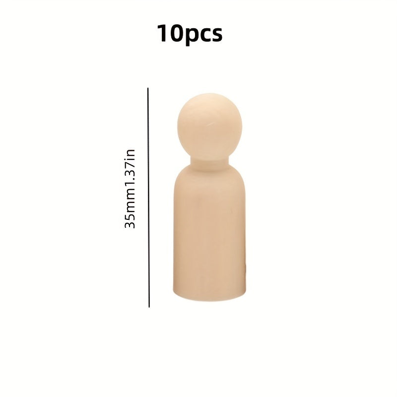 10pcs Wooden Nail Doll Block 4 29 Cm Craft DIY Painting Small World Game