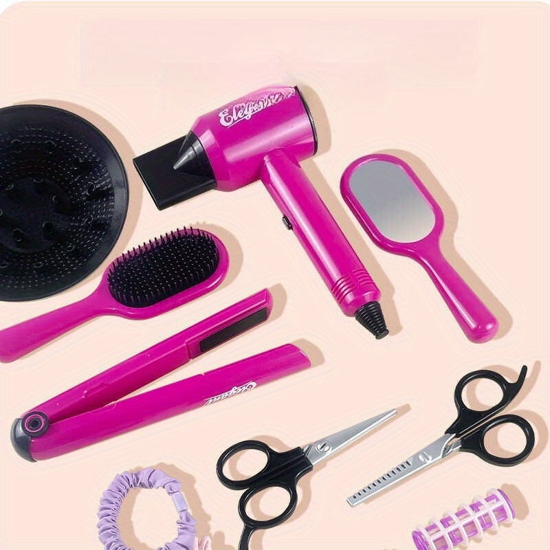 Hair Styling Playset for Girls with Hairdryer & Comb