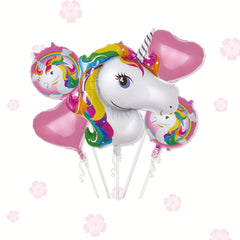 5pcs Oversized Unicorn Balloon Birthday Party Decoration Set