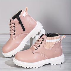 Vintage Ankle Boots For Girls Kids Wear resistant Non Slip Boots With Zipper