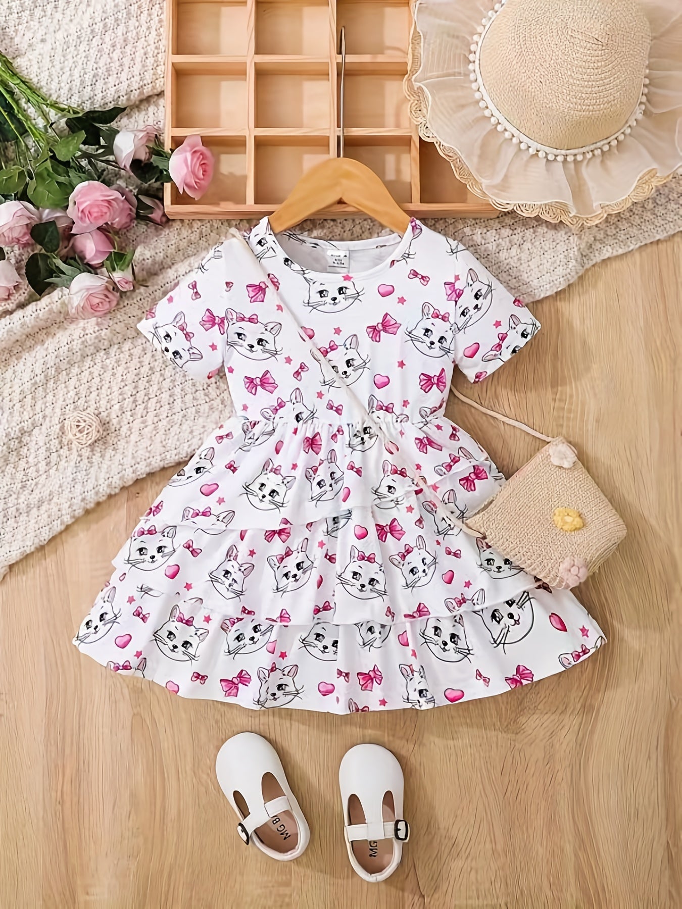 Toddler Baby Girls Cartoon Ruffle Tunic Dress