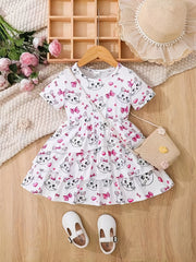 Toddler Baby Girls Cartoon Ruffle Tunic Dress