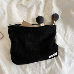 Corduroy Cosmetic Bag Women Travel Makeup Pouch Lipstick Phone Purse Organizer